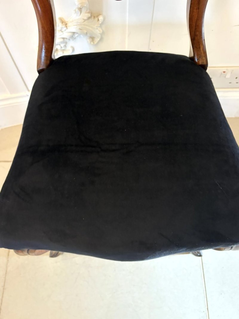 Antique Set of Six Quality Victorian Rosewood Balloon Back Dining Chairs